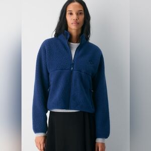 TNA Aritzia Polartec Thermal Pro Mockneck Zip-up Medium Navy
